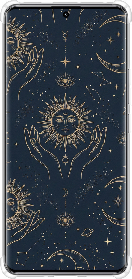 Силикон с усиленными углами чехол Celestial Harmony: Sun & Moon Gold Mystic Pattern для Xiaomi Redmi Note 14 Pro 5G - 6778sp-3928 изображение 