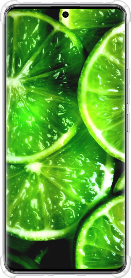 Силикон с усиленными углами чехол Зелёные дольки лимона для Xiaomi Redmi Note 14 Pro 5G - 852sp-3928 изображение 