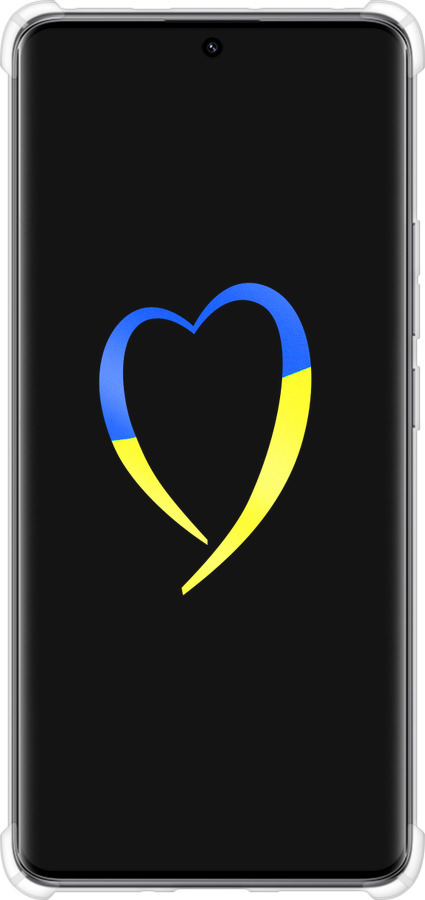 Силикон с усиленными углами чехол Жёлто-голубое сердце для Xiaomi Redmi Note 14 Pro 5G - 885sp-3928 изображение 