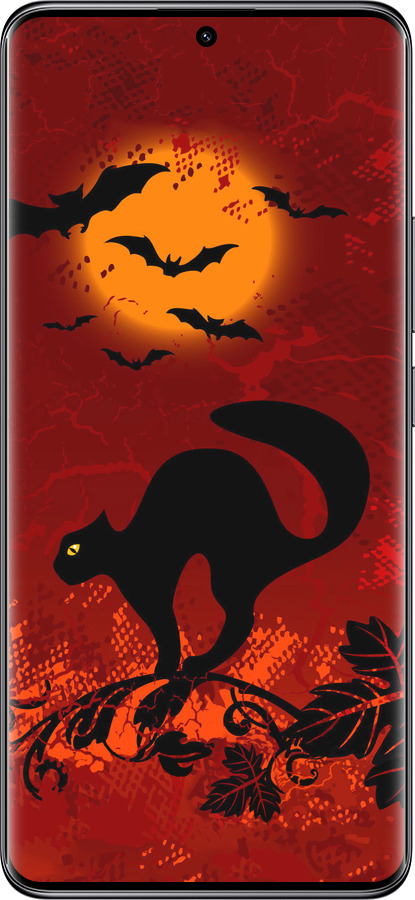 Силиконовый чехол Чёрная кошка под луной для Xiaomi Redmi Note 14 Pro 5G - 1190u-3928 изображение 