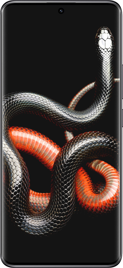Силиконовый чехол Красно-черная змея на черном фоне для Xiaomi Poco X7 - 4063u-4011 изображение 