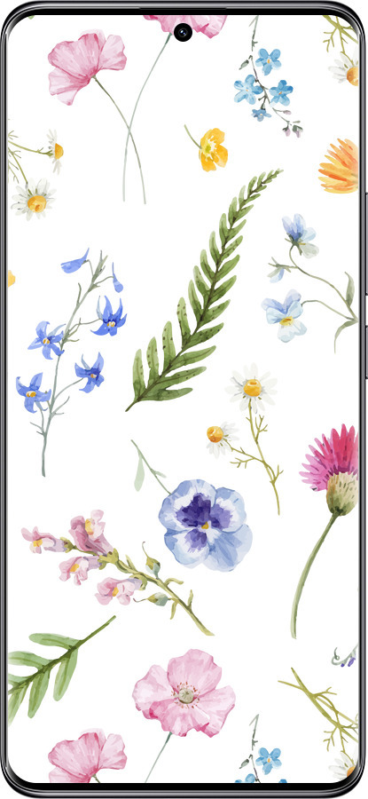 Силіконовий чехол Квітковий фон v2 для Xiaomi Poco X7 - 5472u-4011 изображение 