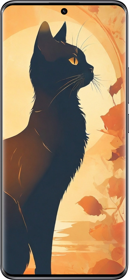 Силиконовый чехол Черная кошка v2 для Xiaomi Poco X7 - 5830u-4011 изображение 