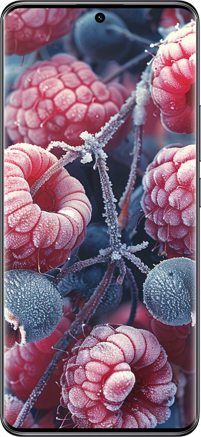 Силиконовый чехол Морозные ягоды для Xiaomi Redmi Note 14 Pro 5G - 6033u-3928 изображение 