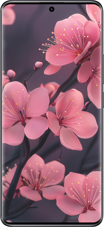 Силіконовий чехол Пурпурова сакура для Xiaomi Poco X7 - 6075u-4011 изображение 