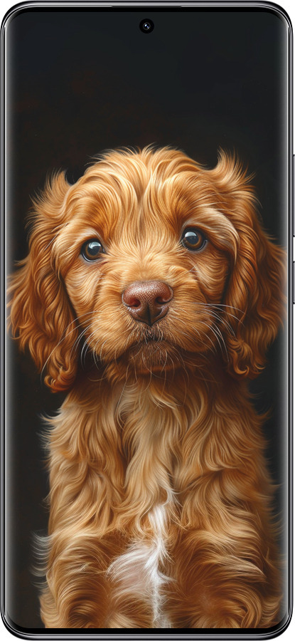 Силіконовий чехол Cocker spaniel на чорному фоні для Xiaomi Poco X7 - 6137u-4011 изображение 