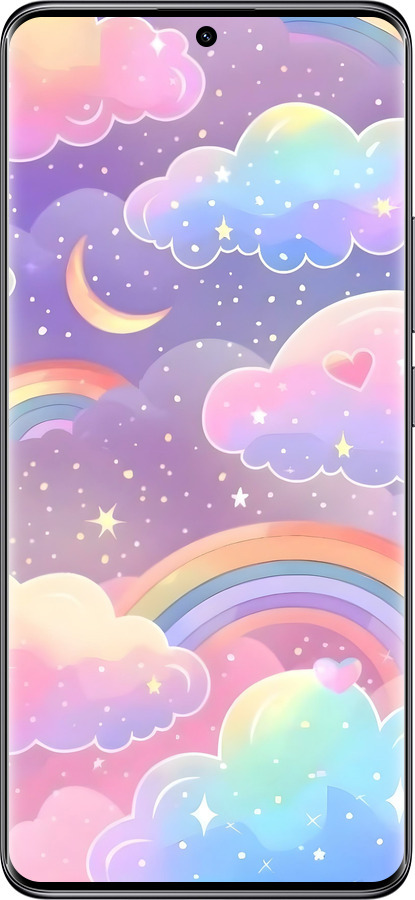 Силиконовый чехол Облака и радуга для Xiaomi Poco X7 - 6312u-4011 изображение 