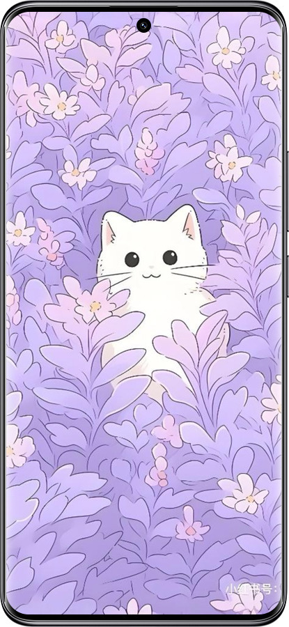 Силиконовый чехол Котик в цветах для Xiaomi Redmi Note 14 Pro 5G - 6390u-3928 изображение 