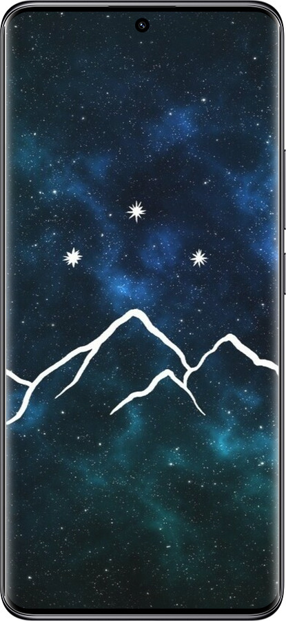 Силиконовый чехол Горы и звезды нарисованы на фоне галактики для Xiaomi Poco X7 - 6490u-4011 изображение 