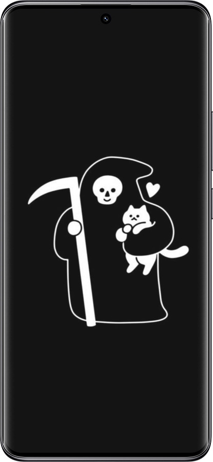 Силиконовый чехол Минималистичный арт: смерть и кошка для Xiaomi Poco X7 - 6529u-4011 изображение 