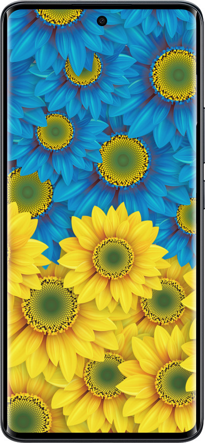 Силиконовый чехол Жёлто-голубые цветы для Xiaomi Redmi Note 15 4G - 1048u-4215 изображение 