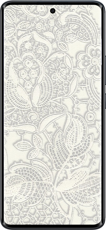 Силиконовый чехол Белое кружево для Xiaomi Redmi Note 15 4G - 4383u-4215 изображение 