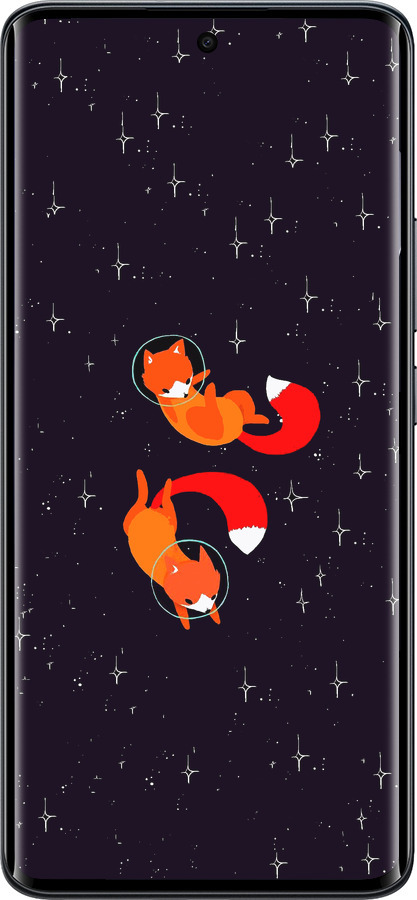 Силиконовый чехол Лисички в космосе для Xiaomi Redmi Note 15 4G - 4519u-4215 изображение 