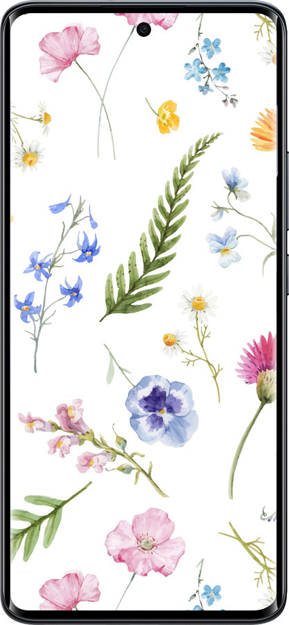 Силіконовий чехол Квітковий фон v2 для Xiaomi Redmi Note 15 4G - 5472u-4215 изображение 