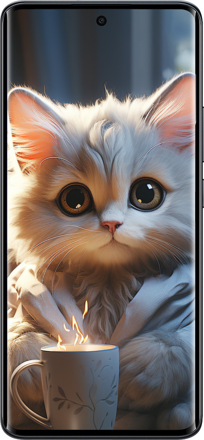 Силіконовий чехол Білий кіт для Xiaomi Redmi Note 15 4G - 5646u-4215 изображение 