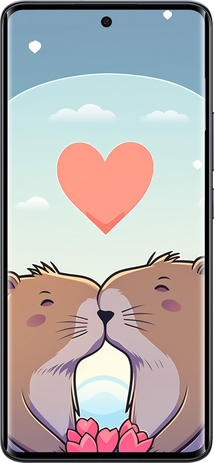 Силіконовий чехол Капібара кохання для Xiaomi Redmi Note 15 4G - 6027u-4215 изображение 