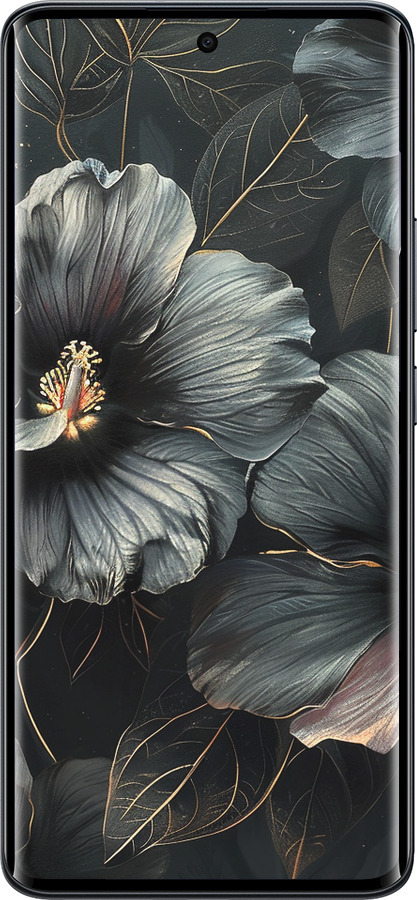 Силіконовий чехол Чорні квіти для Xiaomi Redmi Note 15 4G - 6031u-4215 изображение 