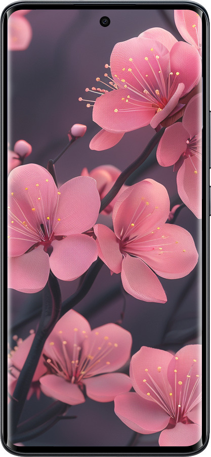 Силіконовий чехол Пурпурова сакура для Xiaomi Redmi Note 15 4G - 6075u-4215 изображение 