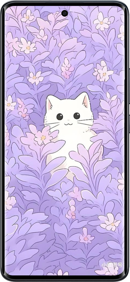 Силиконовый чехол Котик в цветах для Xiaomi Redmi Note 15 4G - 6390u-4215 изображение 
