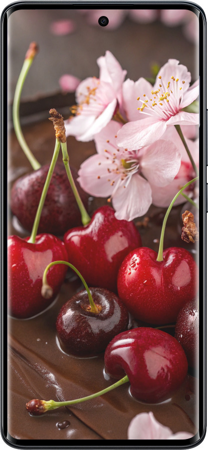 Силиконовый чехол Вишня в шоколаде для Xiaomi Redmi Note 15 4G - 6698u-4215 изображение 