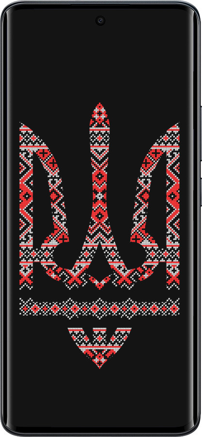 Силиконовый чехол Герб - вышиванка на черном фоне для Xiaomi Redmi Note 15 5G - 1196u-4155 изображение 