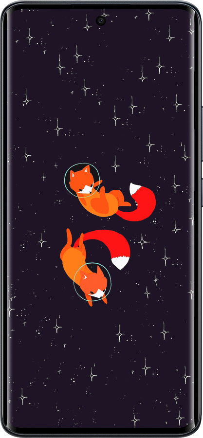 Силиконовый чехол Лисички в космосе для Xiaomi Redmi Note 15 5G - 4519u-4155 изображение 