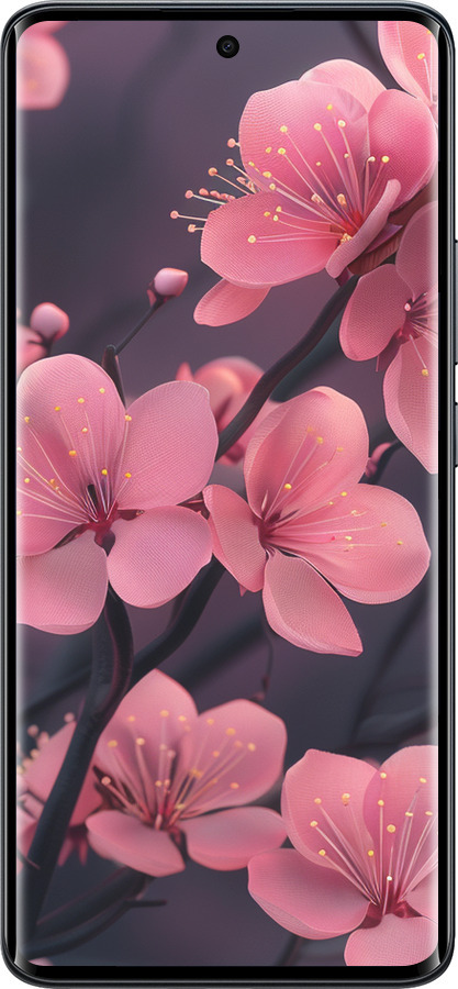 Силіконовий чехол Пурпурова сакура для Xiaomi Redmi Note 15 5G - 6075u-4155 изображение 