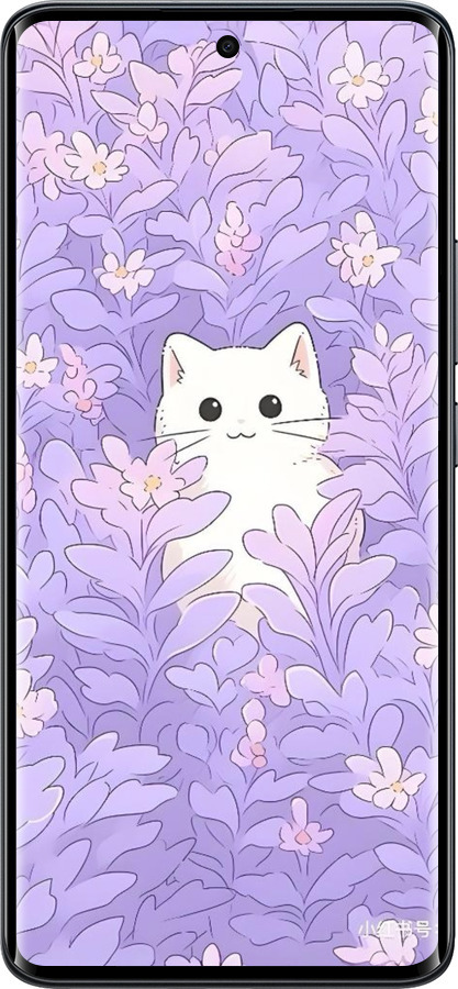Силиконовый чехол Котик в цветах для Xiaomi Redmi Note 15 5G - 6390u-4155 изображение 