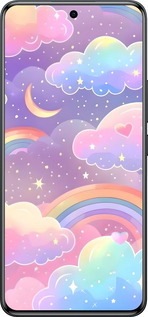 Силиконовый чехол Облака и радуга для Xiaomi Redmi Note 15 Pro 4G - 6312u-4211 изображение 
