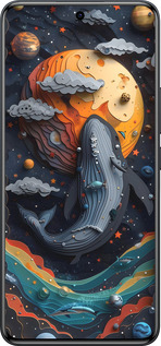 Силиконовый чехол Кит в космосе для Xiaomi Redmi Note 15 Pro 4G - 6328u-4211 изображение 