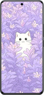 Силіконовий чехол Котик в цветах для Xiaomi Redmi Note 15 Pro 4G - 6390u-4211 изображение 