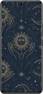 Силиконовый чехол Celestial Harmony: Sun & Moon Gold Mystic Pattern для Xiaomi Redmi Note 15 Pro 4G - 6778u-4211 изображение 