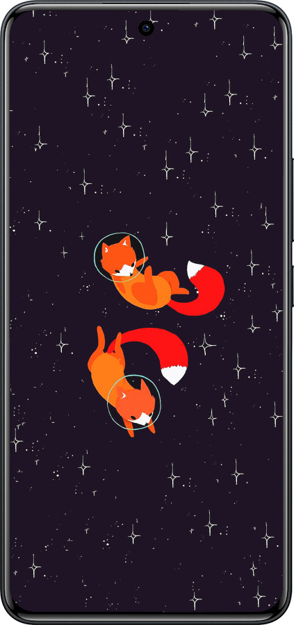 Силіконовий чехол Лисички в космосі для Xiaomi Redmi Note 15 Pro 4G - 4519u-4211 изображение 