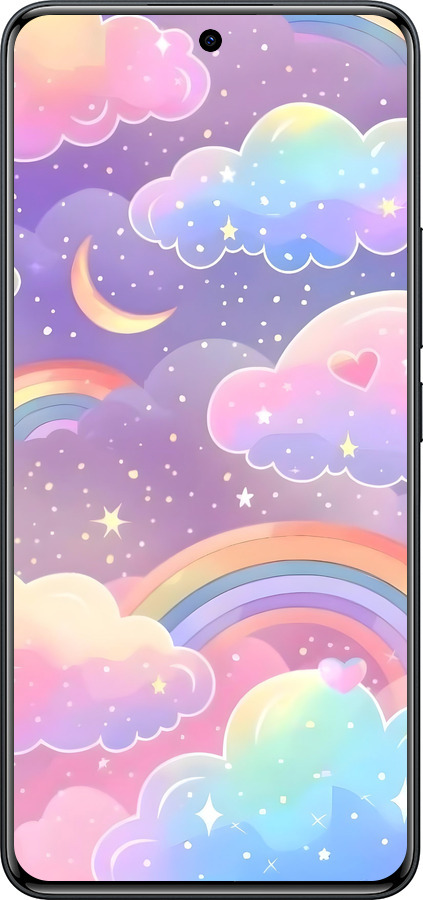 Силиконовый чехол Облака и радуга для Xiaomi Redmi Note 15 Pro 4G - 6312u-4211 изображение 