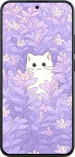 Силіконовий чехол Котик в цветах для Xiaomi Redmi Note 15 Pro 5G - 6390u-4154 изображение 