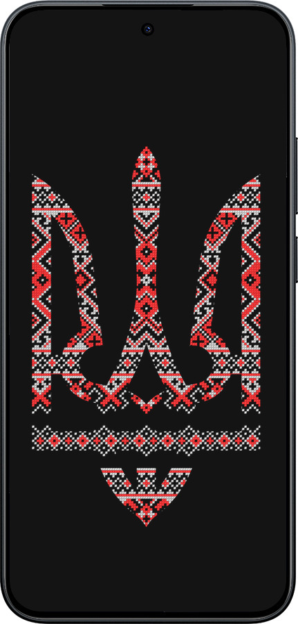 Силиконовый чехол Герб - вышиванка на черном фоне для Xiaomi Redmi Note 15 Pro 5G - 1196u-4154 изображение 