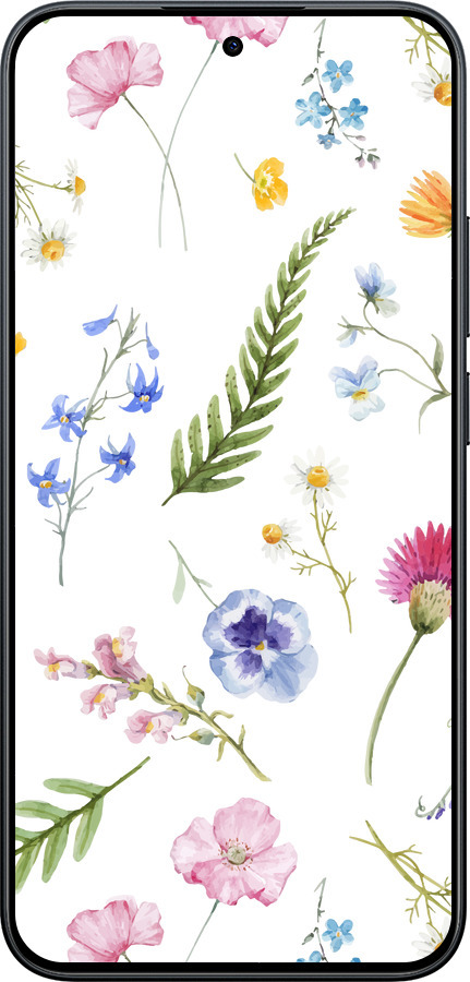 Силіконовий чехол Квітковий фон v2 для Xiaomi Redmi Note 15 Pro 5G - 5472u-4154 изображение 