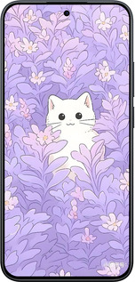 Силіконовий чехол Котик в цветах для Xiaomi POCO M8 PRO - 6390u-6651 изображение 