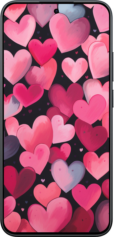 Силиконовый чехол Сердечки 4 для Xiaomi POCO M8 PRO - 5662u-6651 изображение 