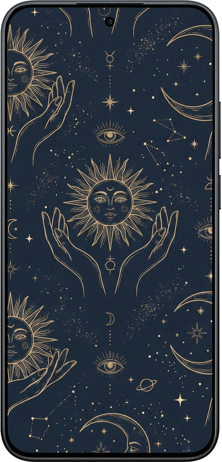 Силіконовий чехол Celestial Harmony: Sun & Moon Gold Mystic Pattern для Xiaomi POCO M8 PRO - 6778u-6651 изображение 