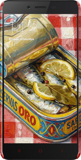 3D пластиковий матовий чехол Vintage Sardine Tin Phone для Xiaomi Redmi Note 2 - 6772m-96 изображение 