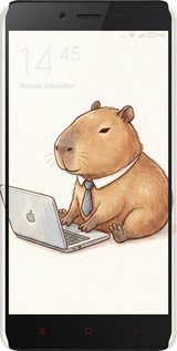 3D пластиковий матовий чехол Funny Capybara CEO Working для Xiaomi Redmi Note 2 - 6777m-96 изображение 