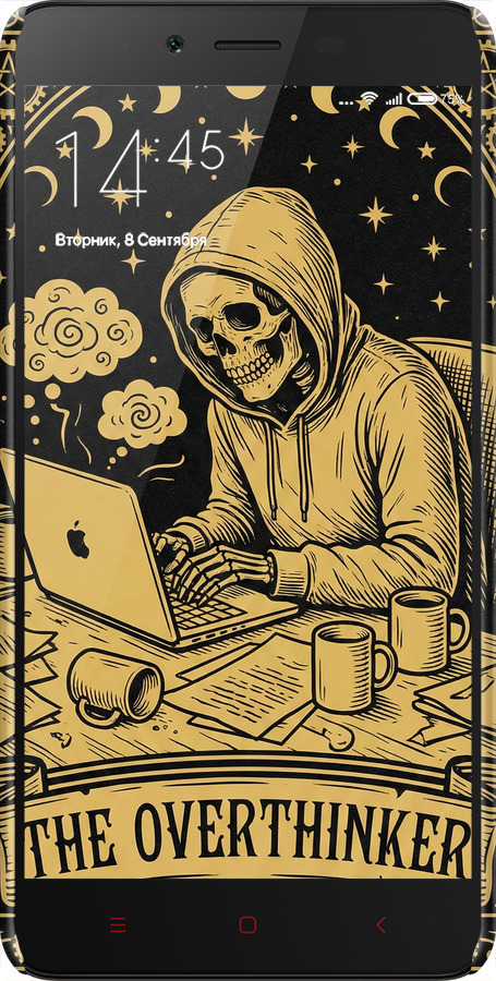 3D пластиковый матовый чехол The Overthinker для Xiaomi Redmi Note 2 - 6774m-96 изображение 