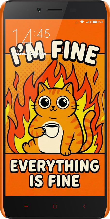 3D пластиковий матовий чехол Funny Cat для Xiaomi Redmi Note 2 - 6786m-96 изображение 