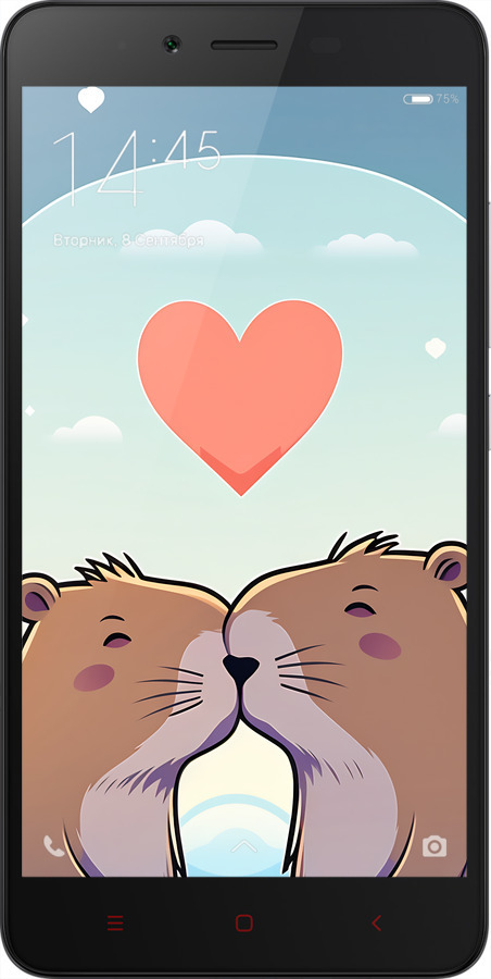 2D пластиковый чехол Капибара любовь для Xiaomi Redmi Note 2 - 6027t-96 изображение 