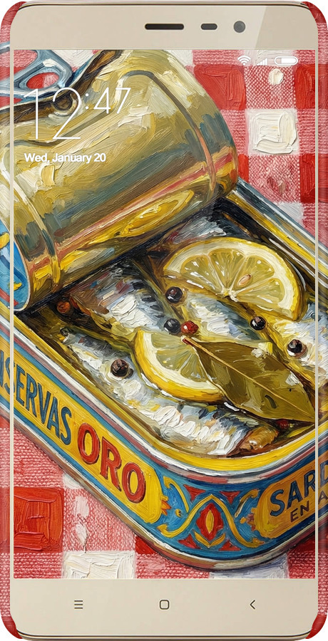 3D пластиковый матовый чехол Vintage Sardine Tin Phone для Xiaomi Redmi Note 3 - 6772m-95 изображение 