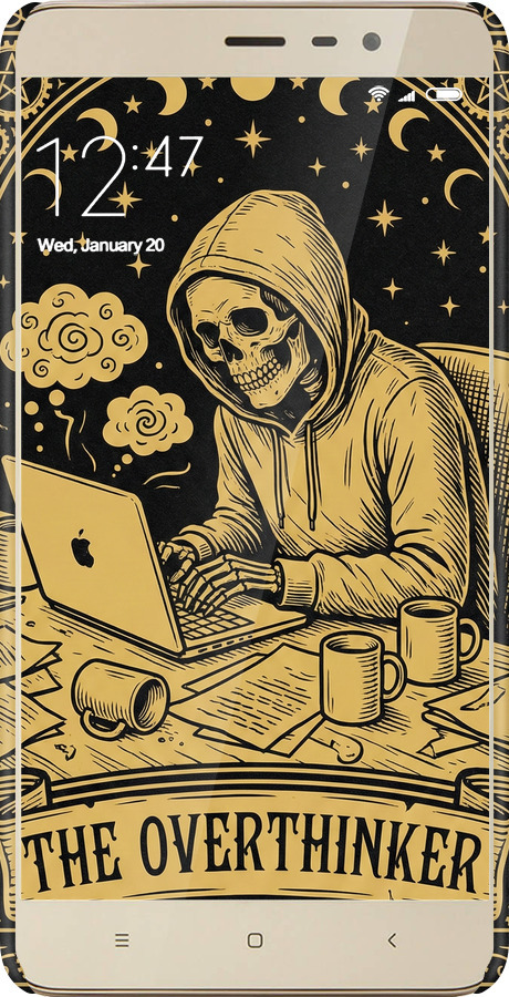 3D пластиковий матовий чехол The Overthinker для Xiaomi Redmi Note 3 pro - 6774m-335 изображение 