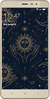 2D пластиковый чехол Celestial Harmony: Sun & Moon Gold Mystic Pattern для Xiaomi Redmi Note 3 - 6778t-95 изображение 