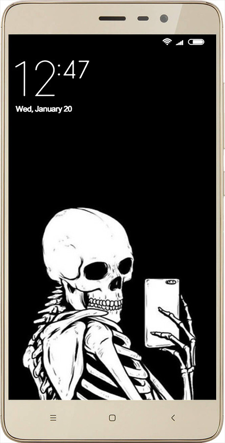 2D пластиковый чехол Скелет делает Selfie для Xiaomi Redmi Note 3 pro - 6535t-335 изображение 