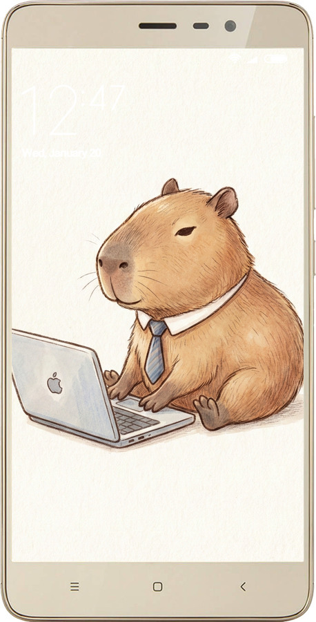 2D пластиковый чехол Funny Capybara CEO Working для Xiaomi Redmi Note 3 pro - 6777t-335 изображение 